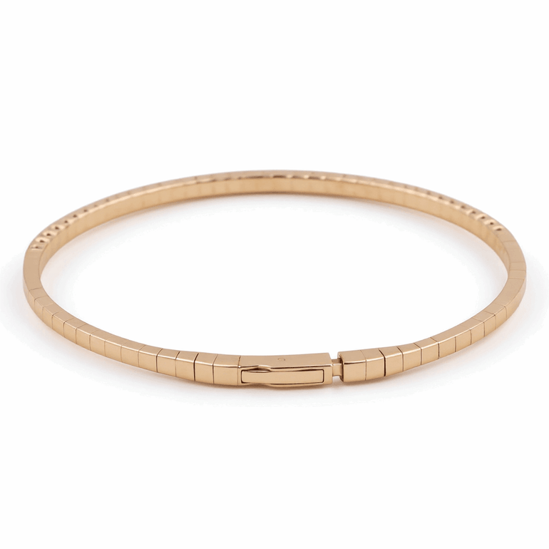 Yellow Gold 14K Bangle Diamond Women's Bracelet with 0.50Tw Round Diamonds - Miral Jewelry