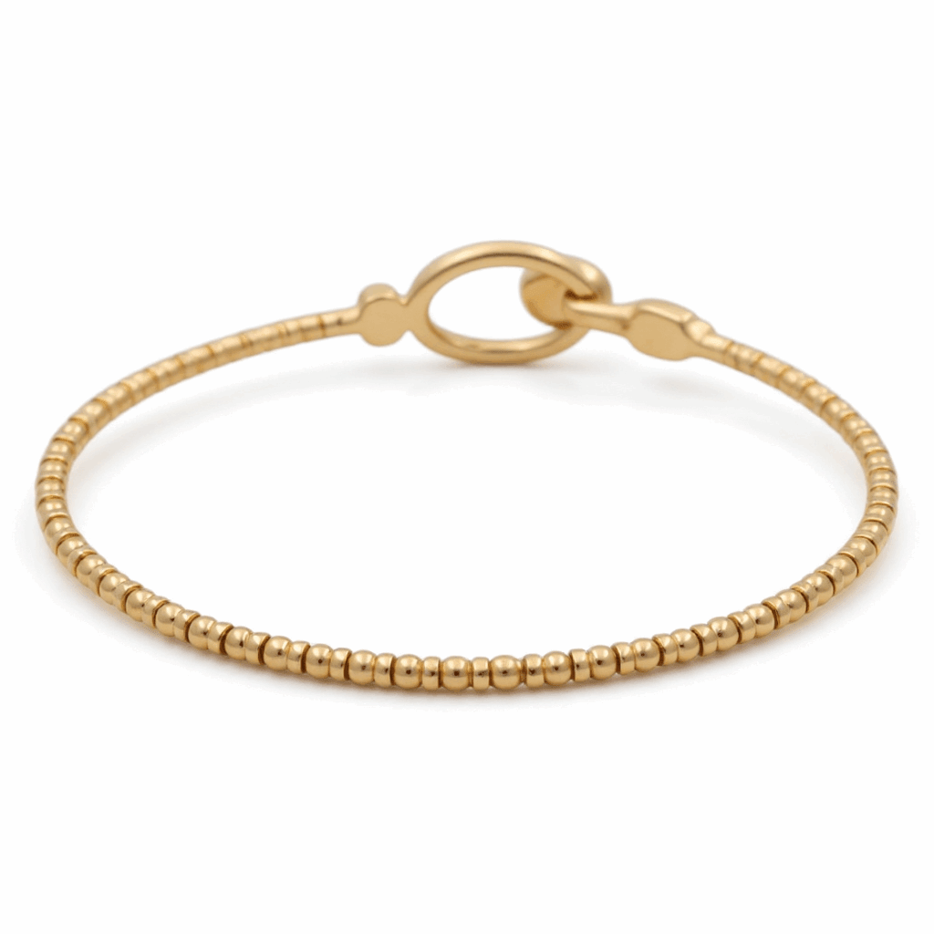14K Yellow Gold Flex Bangle with Pavé Diamond Link 0.50 ct tw – view 2