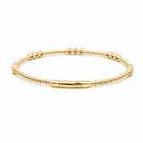 Yellow Gold 14K Bangle Diamond Women's Bracelet with 0.50Tw Round Diamonds - Miral Jewelry