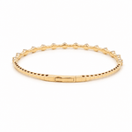 Yellow Gold 14K Bangle Diamond Women's Bracelet with 0.50Tw Round Diamonds - Miral Jewelry
