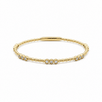 Yellow Gold 14K Bangle Diamond Women's Bracelet with 0.50Tw Round Diamonds - Miral Jewelry