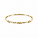 Yellow Gold 14K Bangle Diamond Women's Bracelet with 0.50Tw Round Diamonds - Miral Jewelry