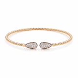 Yellow Gold 14K Bangle Diamond Women's Bracelet with 0.50Tw Round Diamonds - Miral Jewelry
