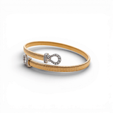 Yellow Gold 14K Bangle Diamond Women's Bracelet with 0.54Tw Round Diamonds - Miral Jewelry