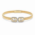 Yellow Gold 14K Bangle Diamond Women's Bracelet with 0.55Tw Round Diamonds - Miral Jewelry