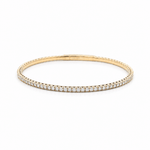 Yellow Gold 14K Bangle Diamond Women's Bracelet with 1.25Tw Round Diamonds - Miral Jewelry