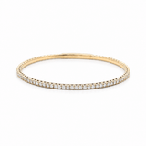 Yellow Gold 14K Bangle Diamond Women's Bracelet with 1.25Tw Round Diamonds - Miral Jewelry