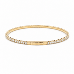 Yellow Gold 14K Bangle Diamond Women's Bracelet with 1.25Tw Round Diamonds - Miral Jewelry