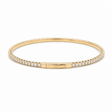 Yellow Gold 14K Bangle Diamond Women's Bracelet with 1.25Tw Round Diamonds - Miral Jewelry