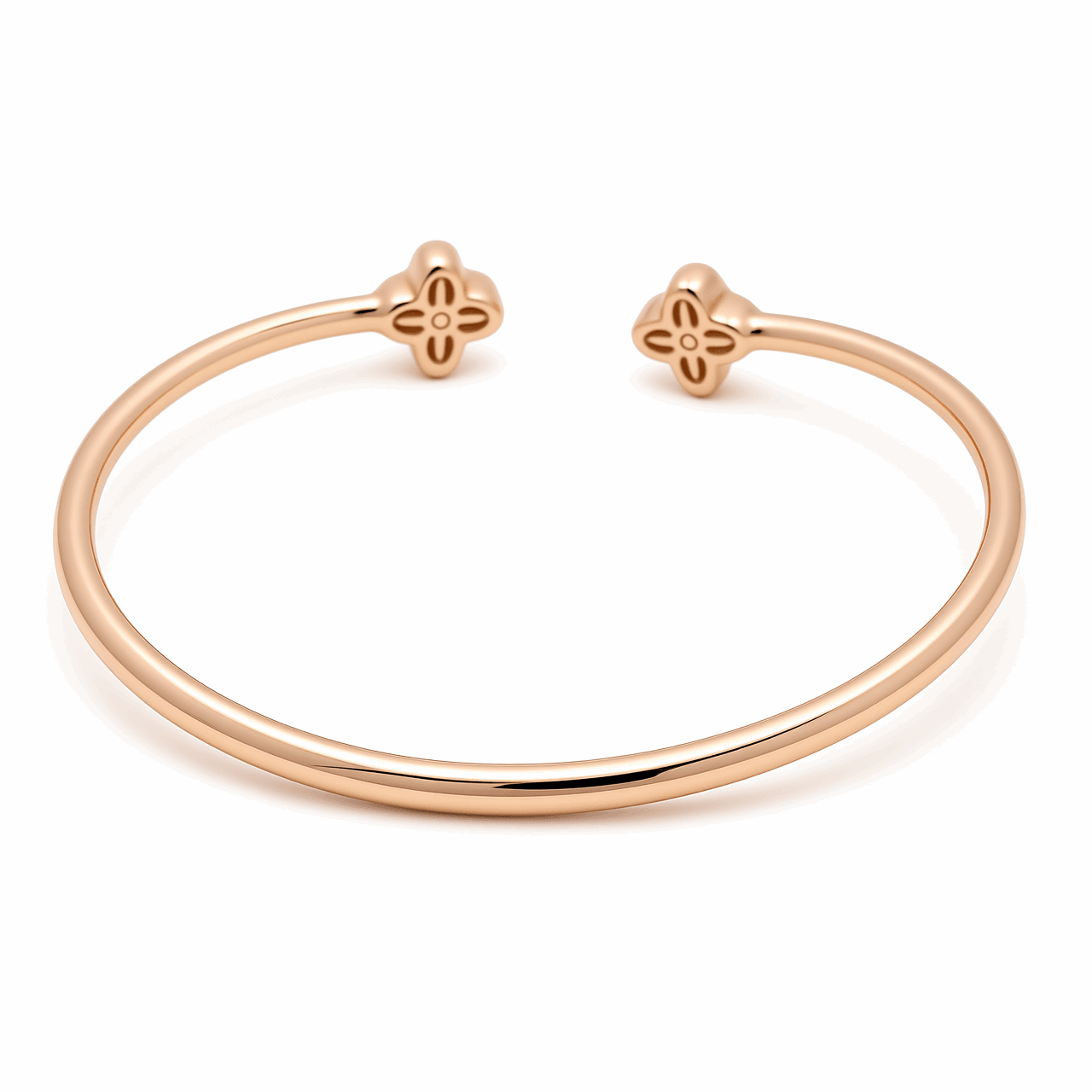 14K Yellow Gold Open Cuff with Diamond Flowers 0.62 ct tw – view 2