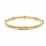 Yellow Gold 14K Bangle with Clover Diamond Women's Bracelet with 0.75Tw Round Diamonds - Miral Jewelry