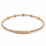 Yellow Gold 14K Bangle Women's Bracelet with 0.33 Tw Round Diamonds - Miral Jewelry