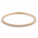 Yellow Gold 14K Bangle Women's Bracelet with 1.00 Tw Round Diamonds - Miral Jewelry