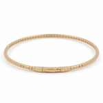 Yellow Gold 14K Bangle Women's Bracelet with 1.00 Tw Round Diamonds - Miral Jewelry