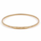 Yellow Gold 14K Bangle Women's Bracelet with 1.00 Tw Round Diamonds - Miral Jewelry