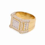 Yellow Gold 14k Contemporary Diamond Ring with 2.75Tw Princess Diamonds - Miral Jewelry