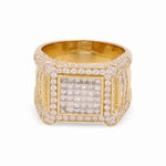 Yellow Gold 14k Contemporary Diamond Ring with 2.75Tw Princess Diamonds - Miral Jewelry