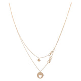 Yellow Gold 14K Double Necklace Infinit with Heart 18" - Miral Jewelry