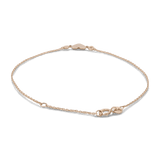 Yellow Gold 14K Fancy Link Diamond Women's Bracelet Heart with 0.04Tw Round Diamonds - Miral Jewelry