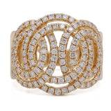 Yellow Gold 14K Fashion Ring With Diamonds - Miral Jewelry