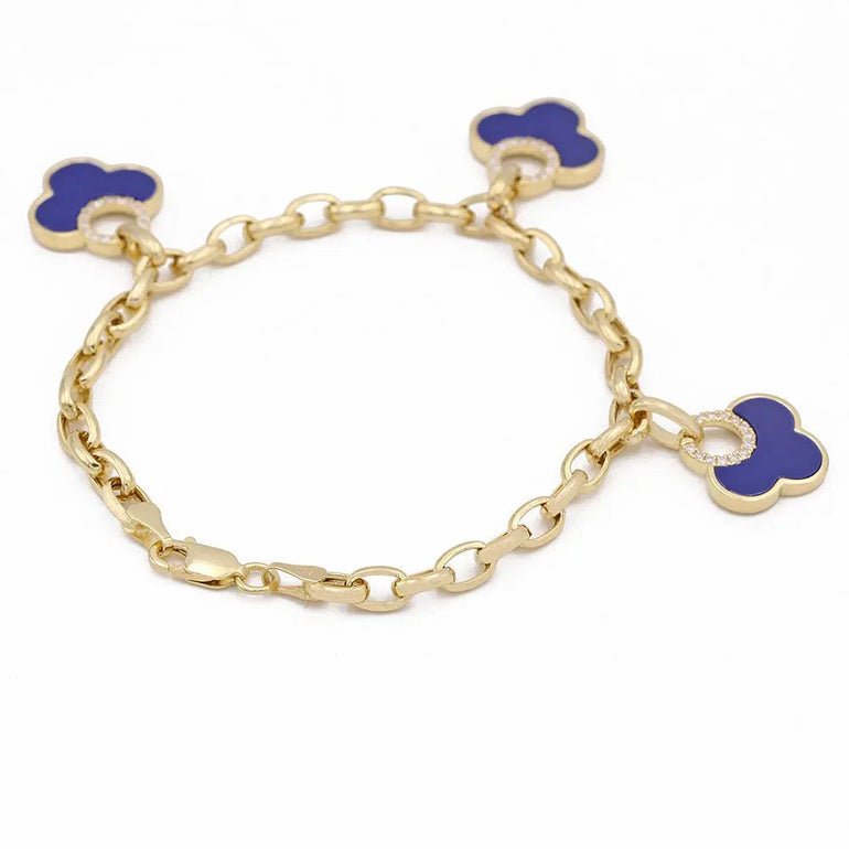 Yellow Gold 14K Fashion Women's Bracelet With Diamonds - Miral Jewelry