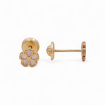 Yellow Gold 14k Flower Stud Earrings - Miral Jewelry