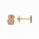 Yellow Gold 14k Flower Stud Earrings - Miral Jewelry