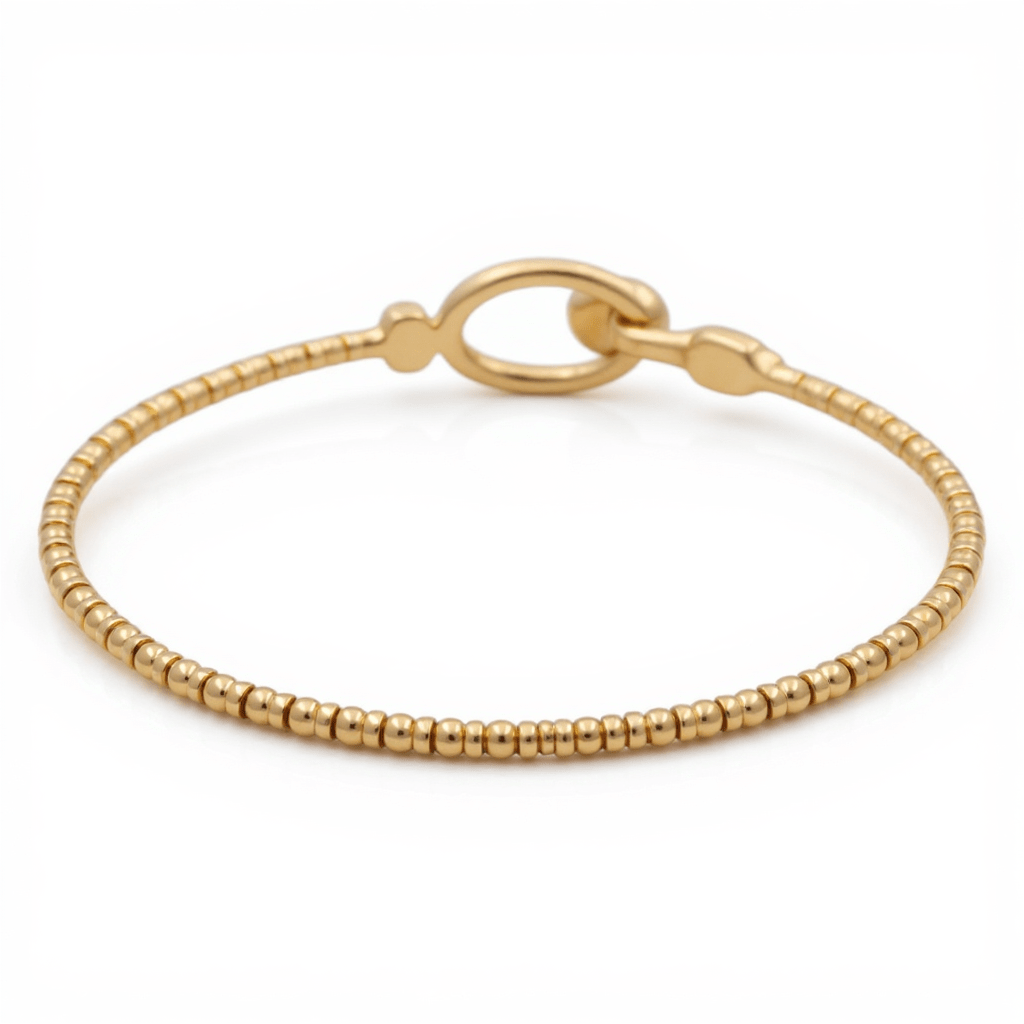 Yellow Gold 14K Women's Bracelet Bangle Diamond Bracelet 0.26 Tw Round Diamonds - Miral Jewelry