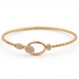 Yellow Gold 14K Women's Bracelet Bangle Diamond Bracelet 0.26 Tw Round Diamonds - Miral Jewelry