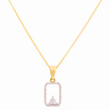 Yellow Gold Necklace with Fashion Diamond Pendant 10K with 0.20Tw Round Diamonds - Miral Jewelry