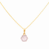 Yellow Gold Necklace with Pendant 10K with 0.10Tw Round Diamonds - Miral Jewelry