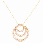 Yellow Gold Necklace with Round Diamond Pendant 14K with 0.90Tw Round Diamonds - Miral Jewelry