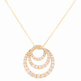 Yellow Gold Necklace with Round Diamond Pendant 14K with 0.90Tw Round Diamonds - Miral Jewelry