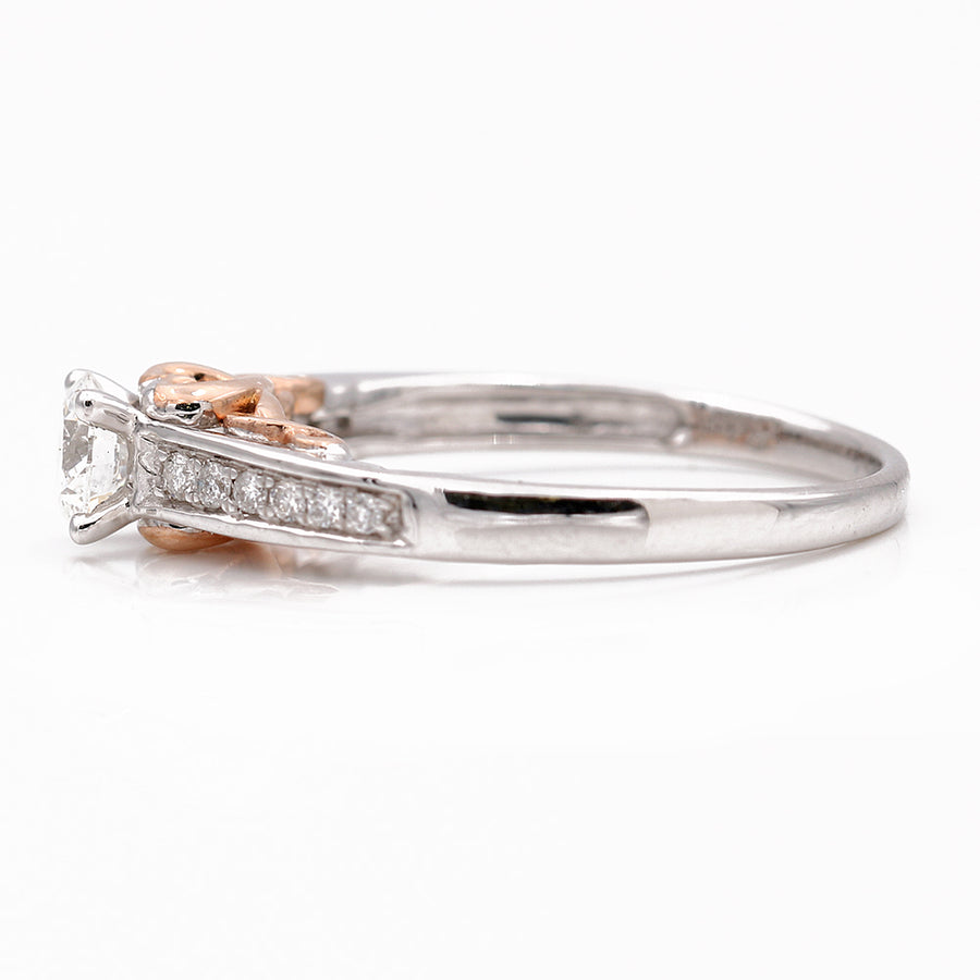 White Gold 14k Cocktail Diamond Engagement Ring With 0.37Tw Round F/G Si1 Diamonds And 0.14Tw Round Diamonds
