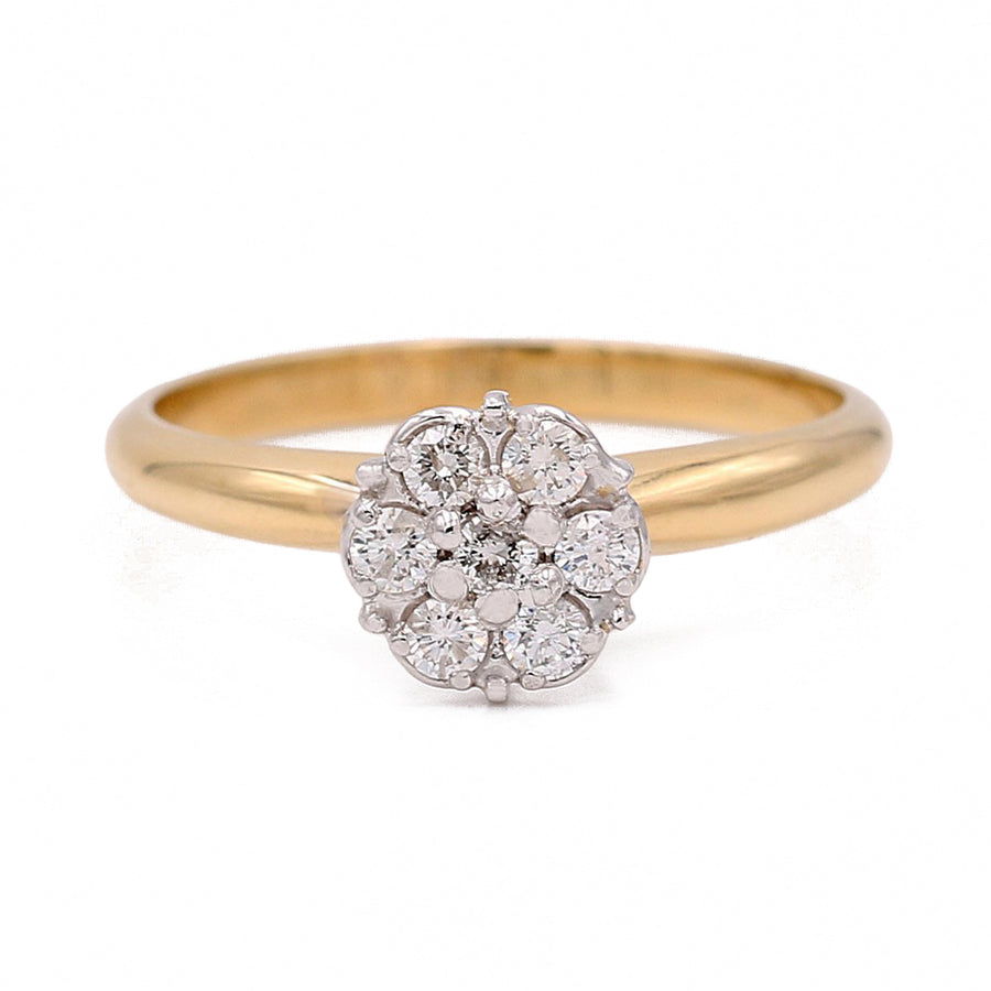 Yellow Gold 18k Solitaire Diamond Engagement Ring With 0.25Tw Round Diamonds