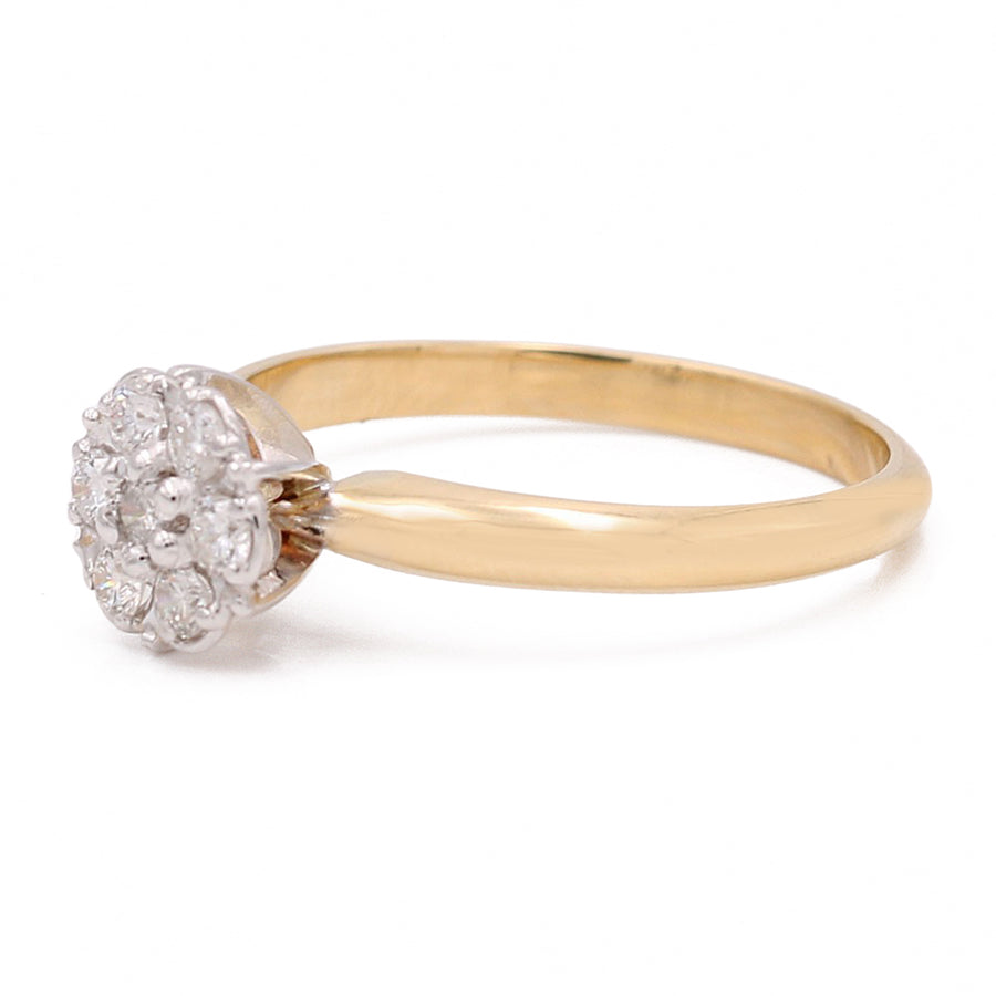 Yellow Gold 18k Solitaire Diamond Engagement Ring With 0.25Tw Round Diamonds