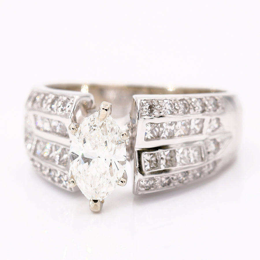 White 14 Karat Contemporary Diamond Bridal Set