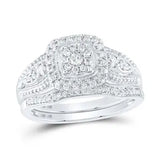 Round Diamond Bridal Wedding Ring Set 3/8 Cttw Miral Jewelry