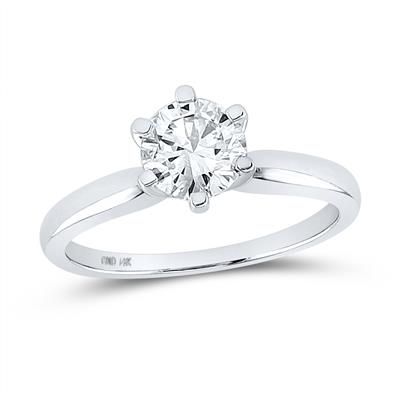 Round Diamond Solitaire Excellent Bridal Ring 1 Cttw (Certified)