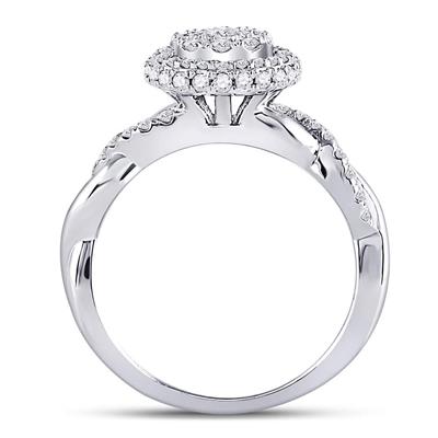 White 10 Karat Bridal Diamond Fashion Ring With 0.75Tw Round Diamonds