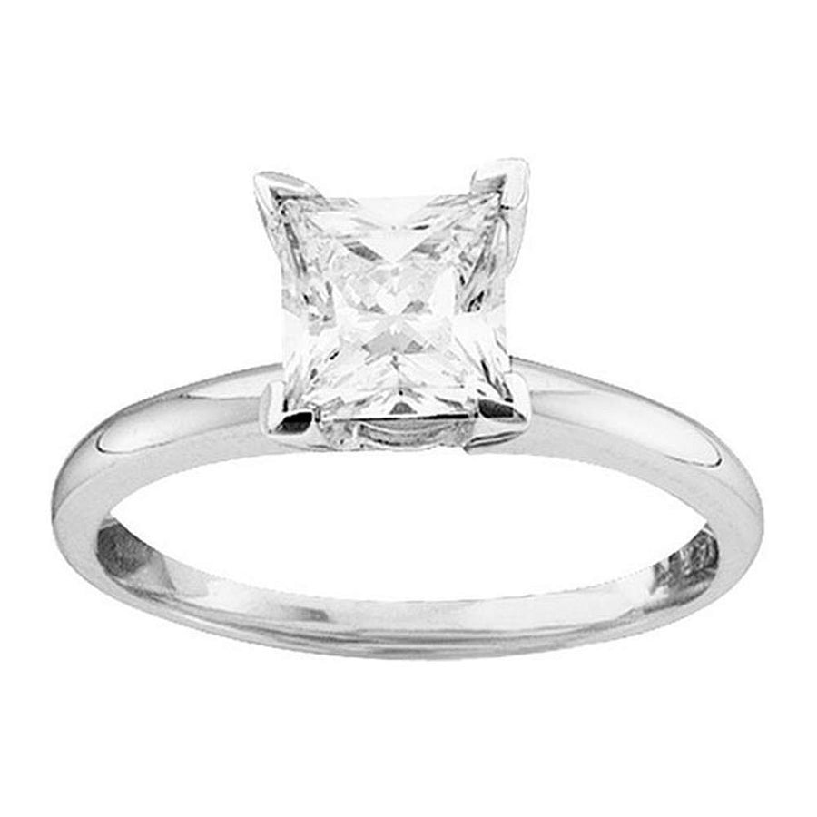 Princess Diamond Solitaire Excellent Bridal Ring 1 Cttw (Certified)