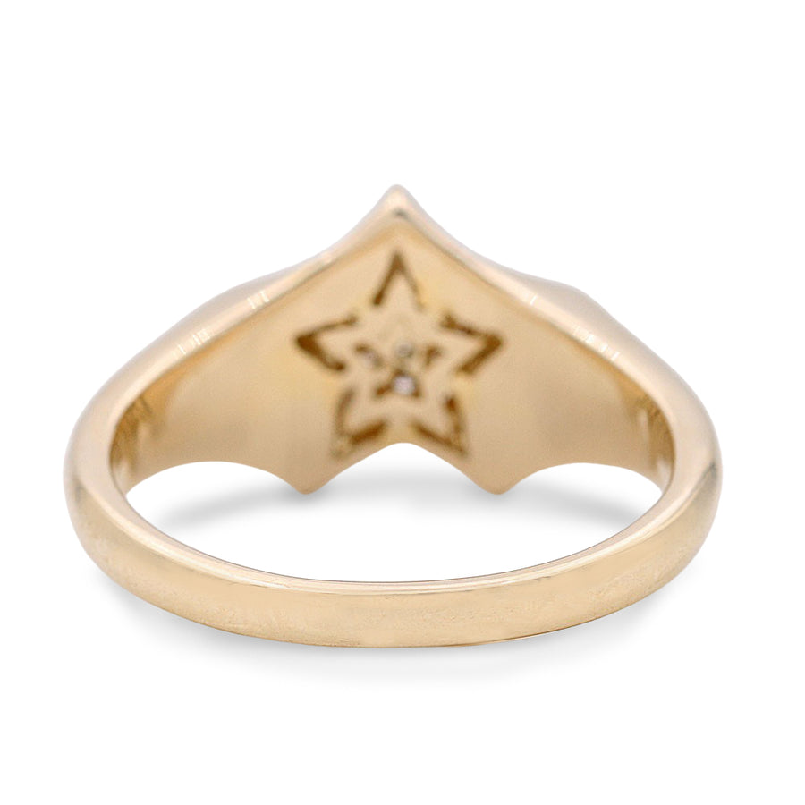 Yellow Gold 14k Star Diamond Fashion Ring With 0.15Tw Round Diamonds