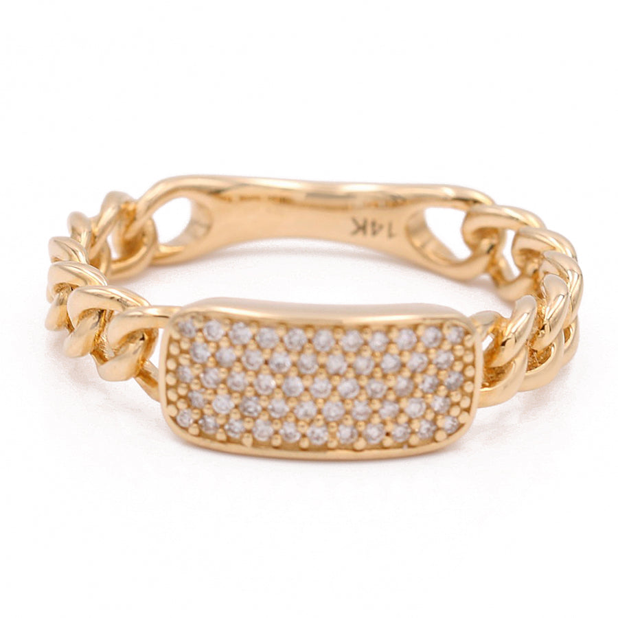 Yellow Gold 14k Fashion Ring With Diamonds