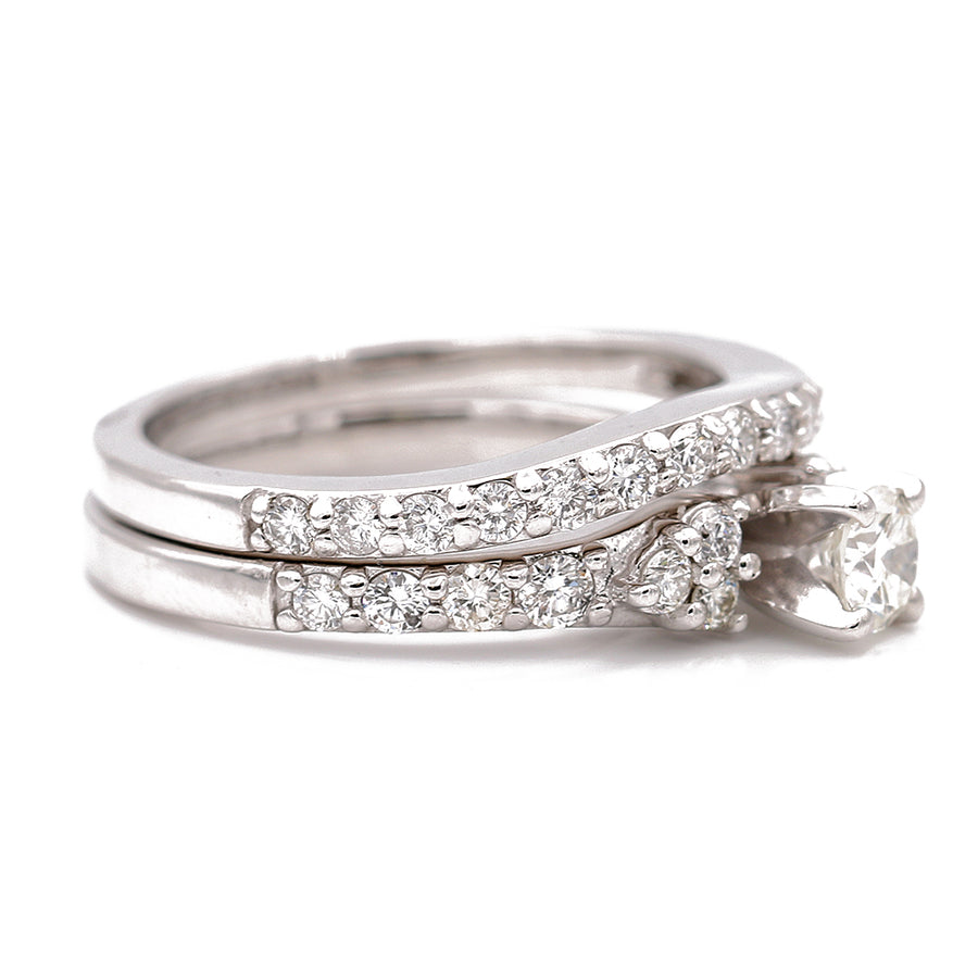 Miral Jewelry's White Gold 14k Bridal Set Rings with Diamonds.