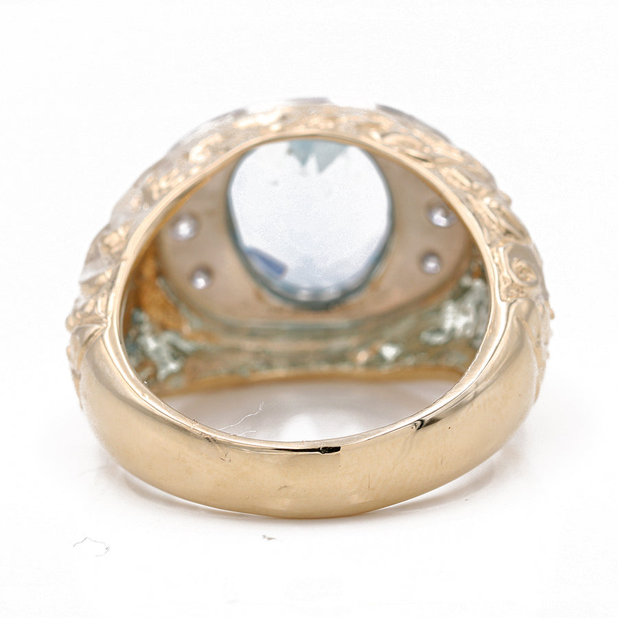 Two Tone White/Yellow 14 Karat Contemporary Diamond Ring
