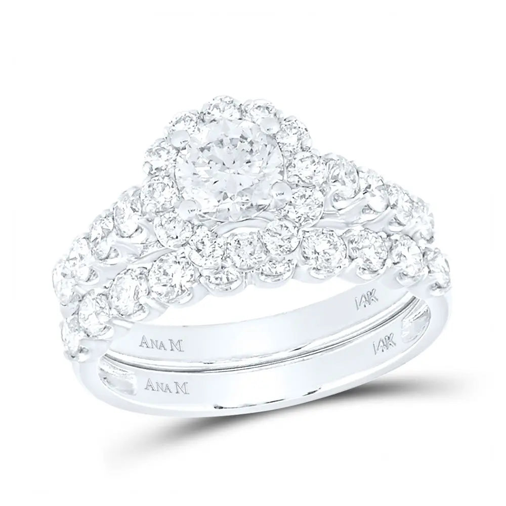 Round Diamond Bridal Wedding Ring Set 2 Ctw (Certified) Miral Jewelry