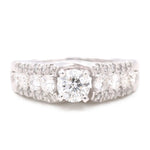 14K White Gold Modern Diamond Bridal with 1.33Tw Round Diamonds - Miral Jewelry