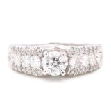 14K White Gold Modern Diamond Bridal with 1.33Tw Round Diamonds - Miral Jewelry