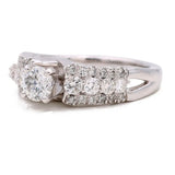 14K White Gold Modern Diamond Bridal with 1.33Tw Round Diamonds - Miral Jewelry