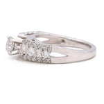 14K White Gold Modern Diamond Bridal with 1.33Tw Round Diamonds - Miral Jewelry